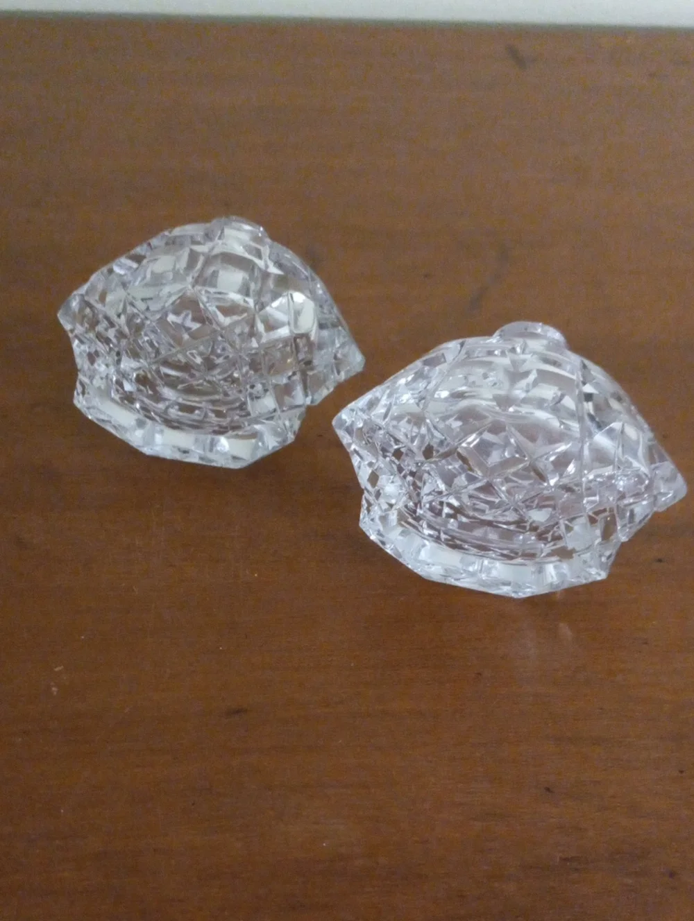 Pair of Vintage Clear Cut Glass Salt & Pepper Shakers